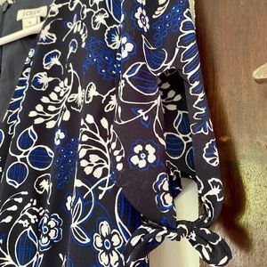 J.Crew flirty dress, lined, tie on sleeves